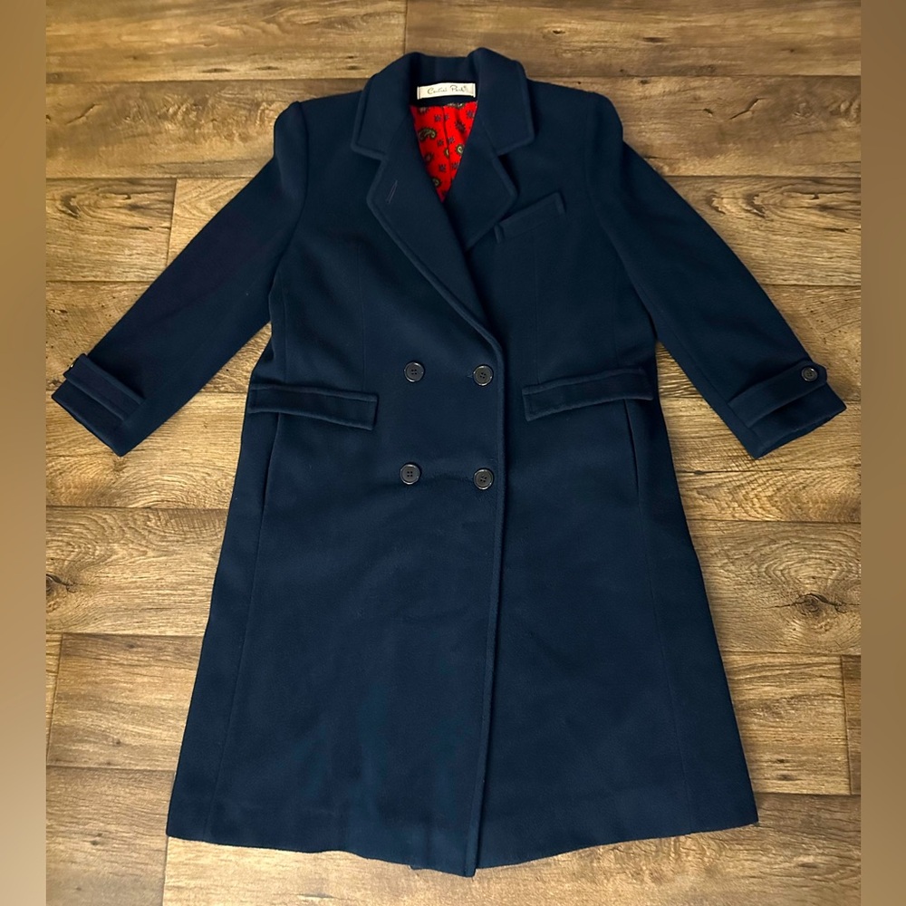 Vintage Central Park Womens Navy Double Breasted Coat Union Made